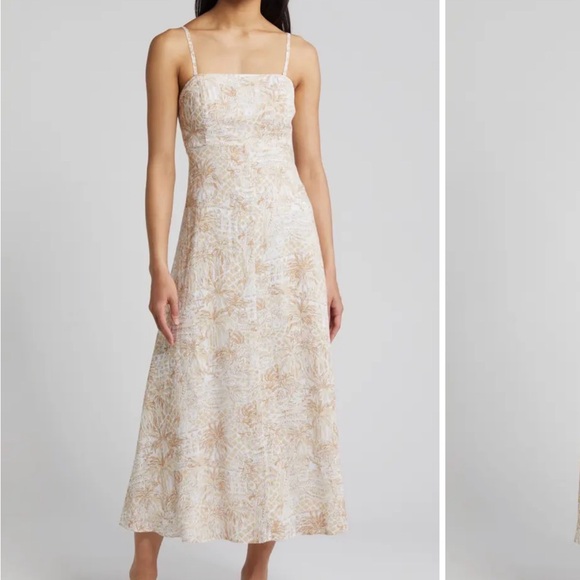 Lilly Pulitzer Jorgian Beige and White Linen Dress Size 6 - Picture 4 of 6